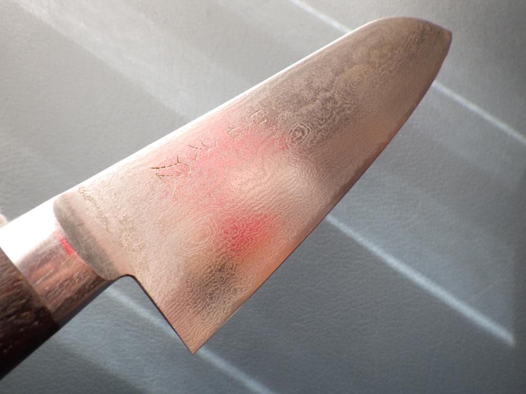 日本橋/木屋49層墨流スーパーゴールド粉末鋼包丁★黒檀柄★ダマスカス