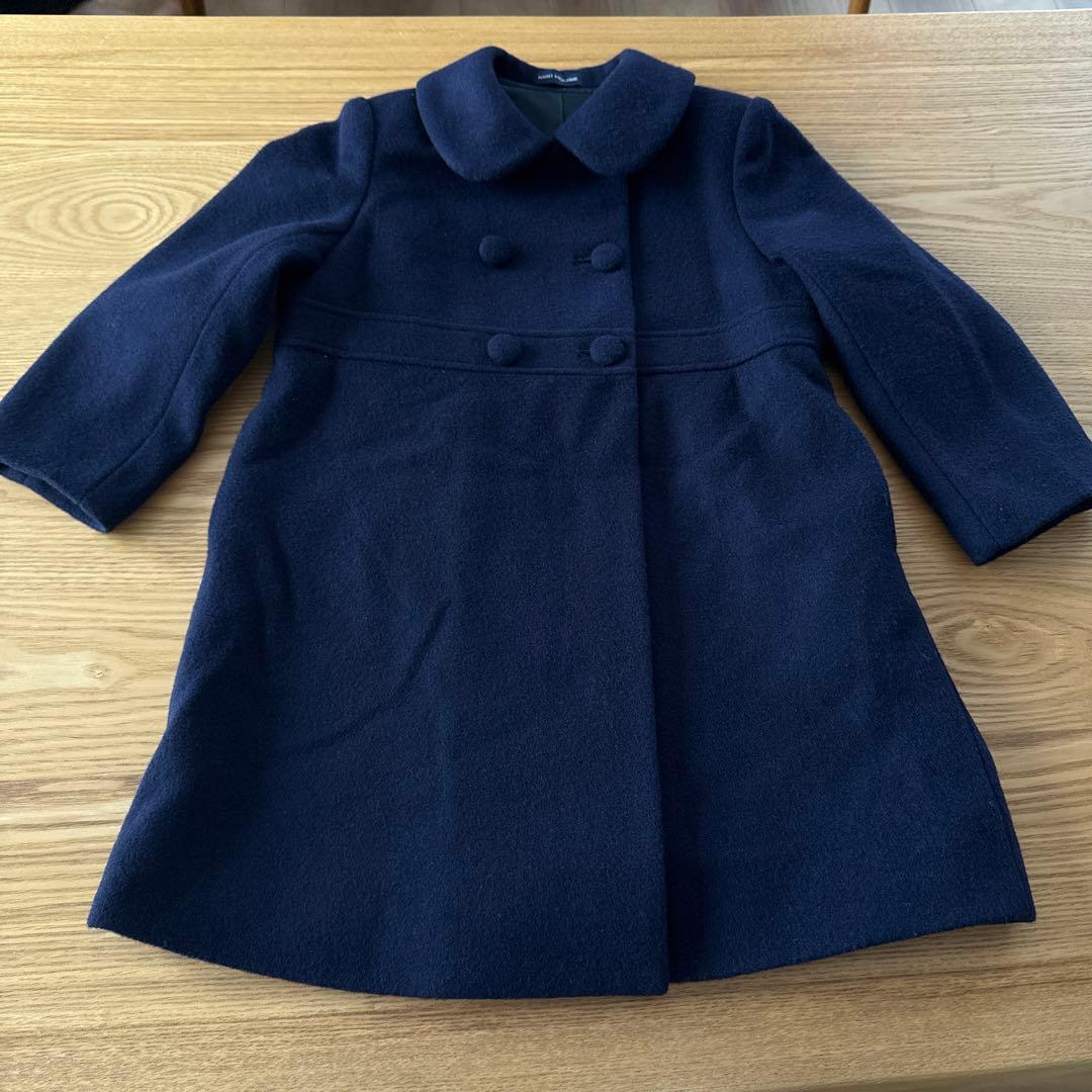 ミキハウス　フォーマル　お受験紺ウールコート110センチ