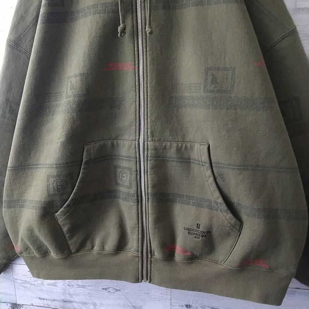 美品☆入手困難☆シュプリーム×アンダーカバー 刺繍ロゴ 総柄 パーカー L