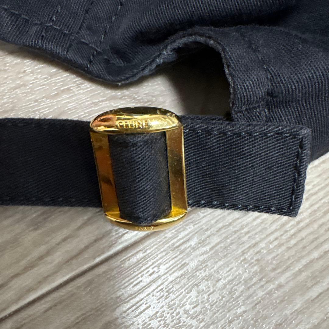 CELINE ブラック ベースボールキャップ　M