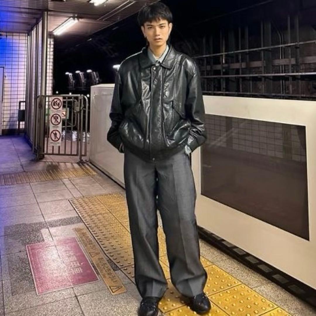 【裏地キルティング❗️】90s vintage 本革　レザージャケット　ブラック