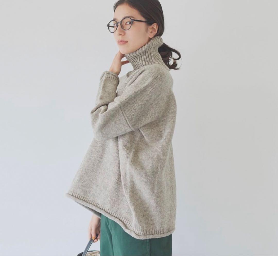 北欧暮らしの道具店、ユティリテ、ペルー製タートルネックセーター、グレージュ