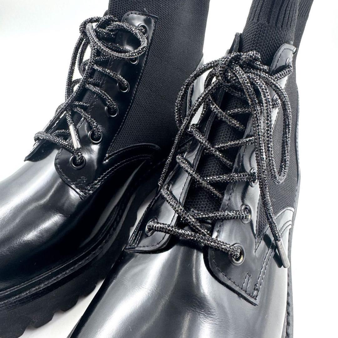 ⭐未使用⭐スタッカート　リード　ニット　コンビ　レースアップ　ブーツ　24.5