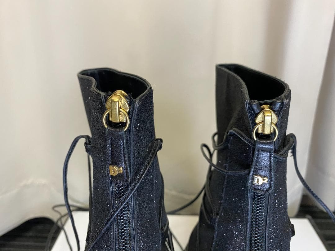 Dsquared2 グリッター レースアップオープントゥブーツ