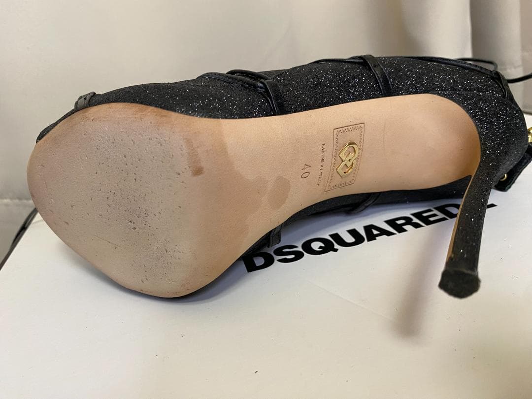 Dsquared2 グリッター レースアップオープントゥブーツ