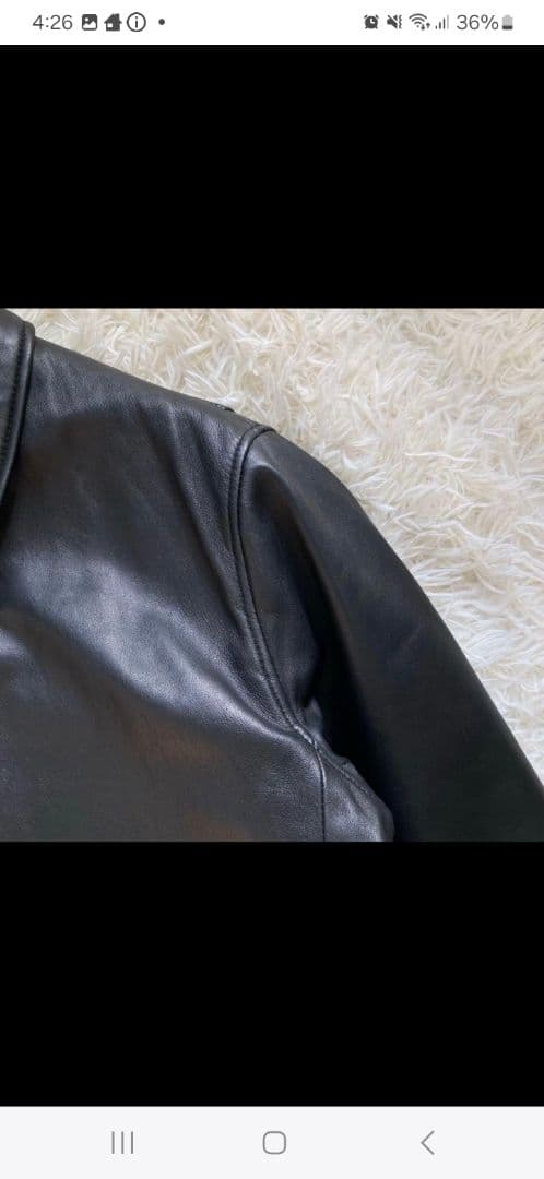 90's✨レザージャケット　本革　ブルゾン　襟付　キムタク　バイク　L ブラック