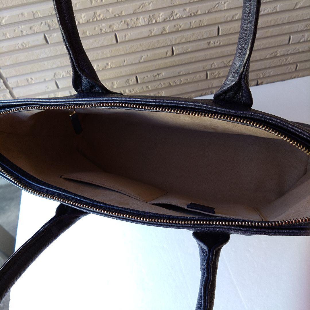 Hush Tug　ハッシュタグ　ビジネストートバッグ　レザー　シボ革　ネイビー