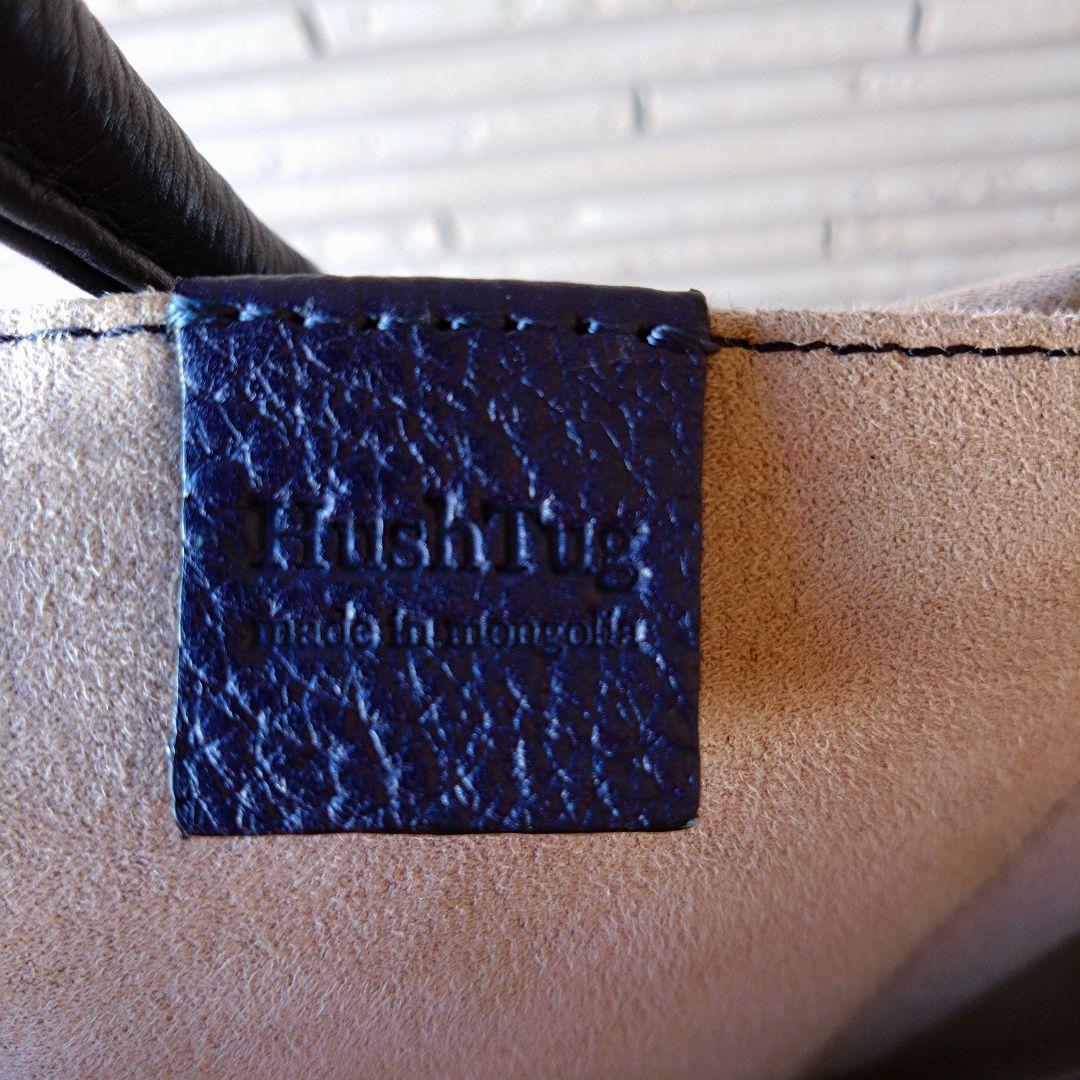 Hush Tug　ハッシュタグ　ビジネストートバッグ　レザー　シボ革　ネイビー
