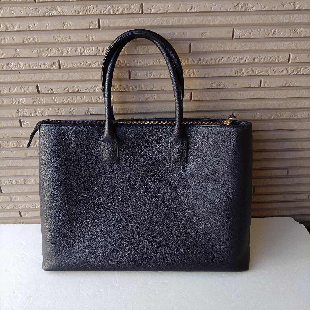 Hush Tug　ハッシュタグ　ビジネストートバッグ　レザー　シボ革　ネイビー