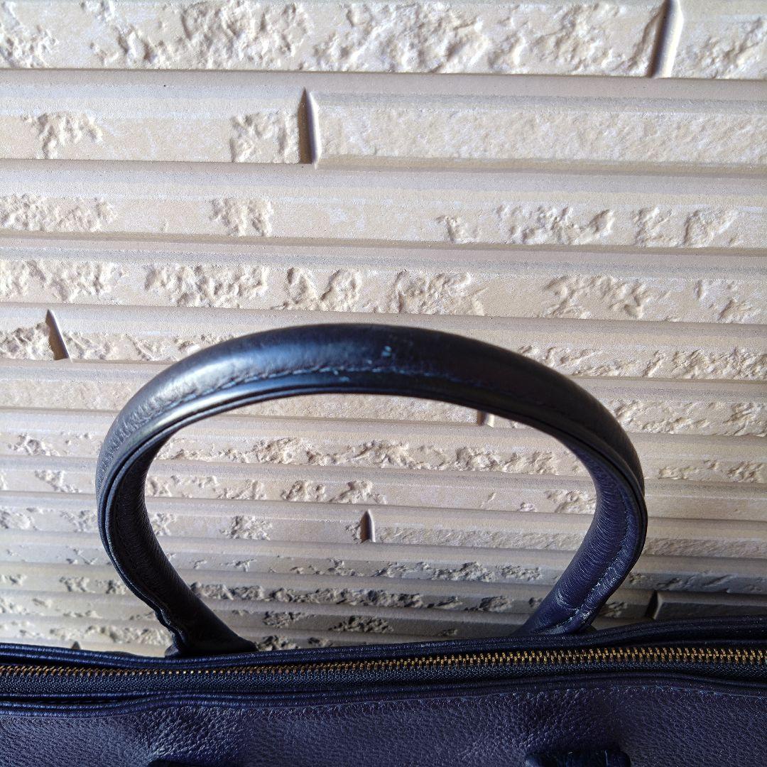 Hush Tug　ハッシュタグ　ビジネストートバッグ　レザー　シボ革　ネイビー