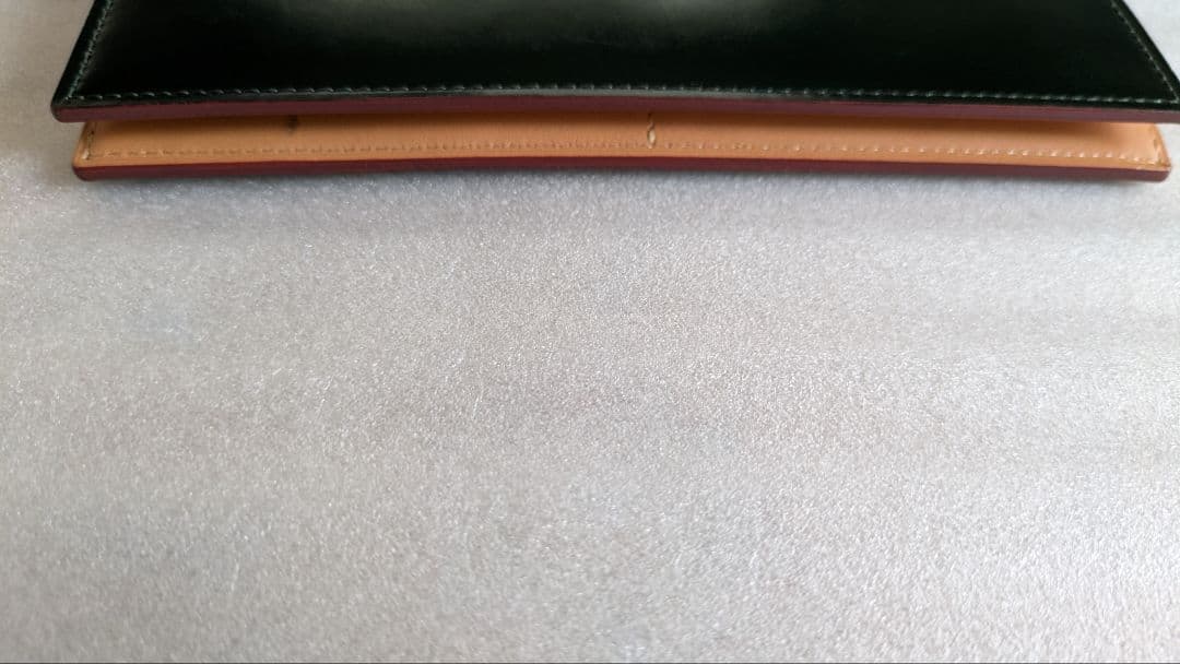 ganzo　コードバン ファスナー小銭入れ付き長財布　ダークグリーン