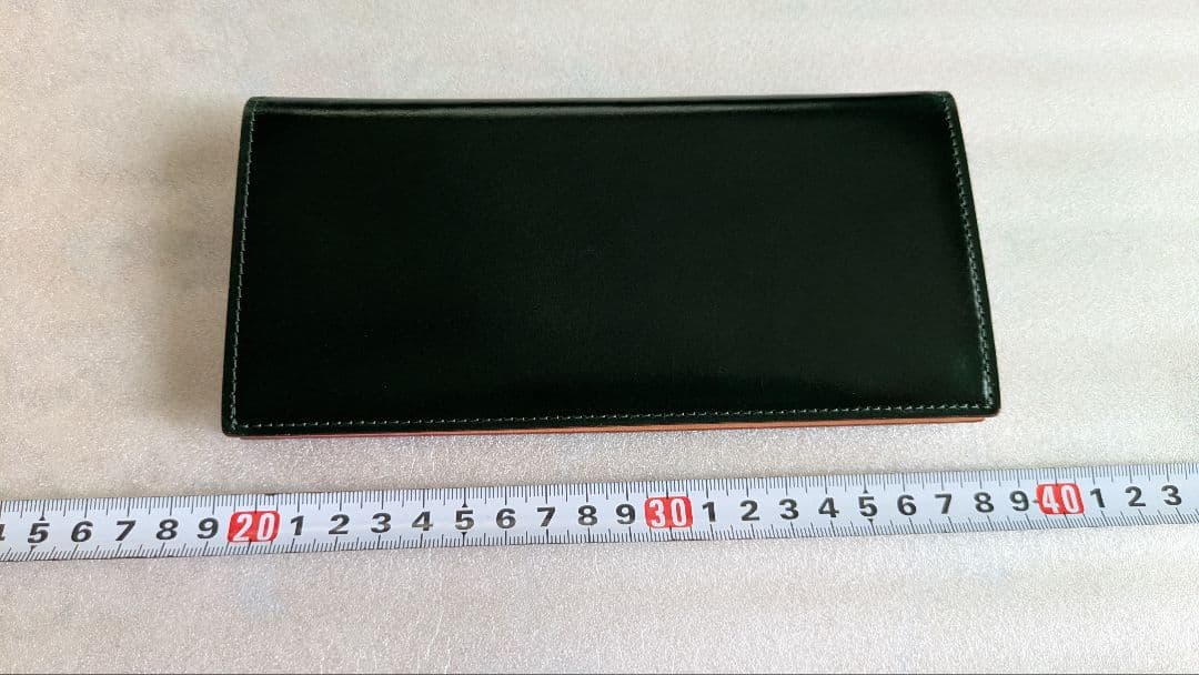 ganzo　コードバン ファスナー小銭入れ付き長財布　ダークグリーン