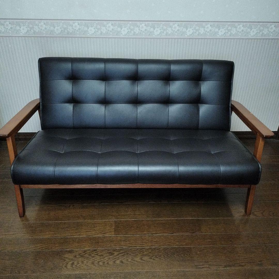 NITORI　ニトリ　三人掛け　長　ソファ 黒