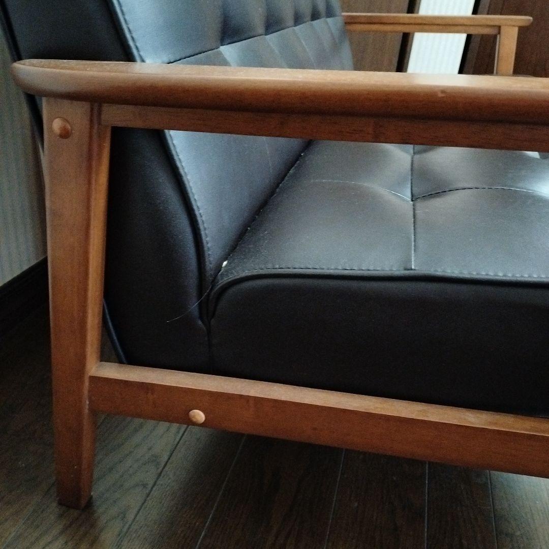 NITORI　ニトリ　三人掛け　長　ソファ 黒