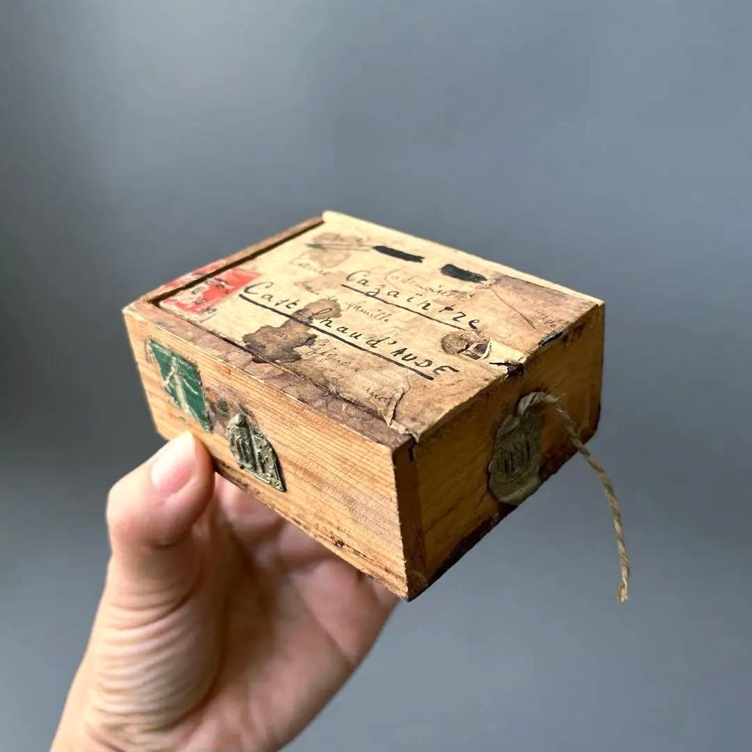 France 小包木箱 蝋印 antique brocante 一点物