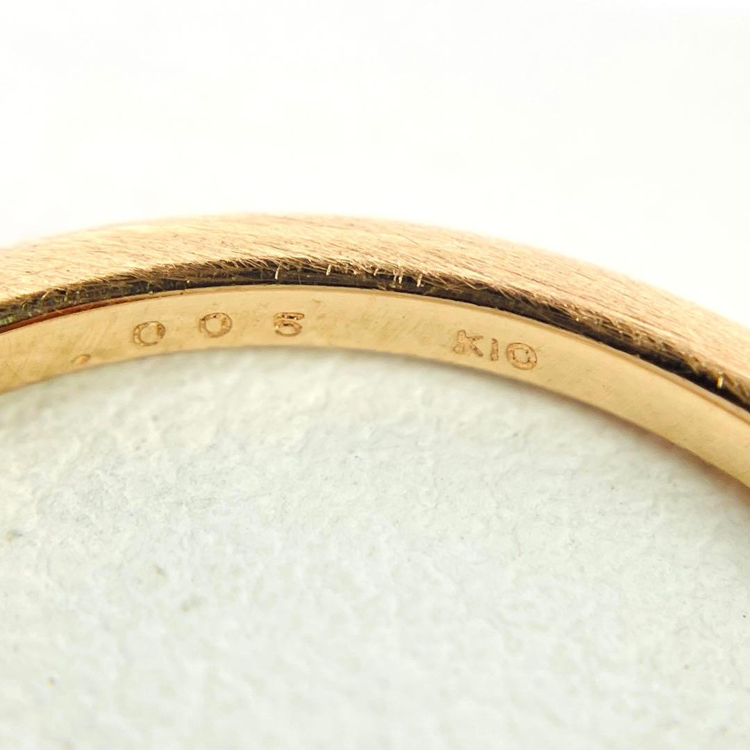 ☆のん☆のん☆ アガット K10 ダイヤモンド付リング D:0.005ct