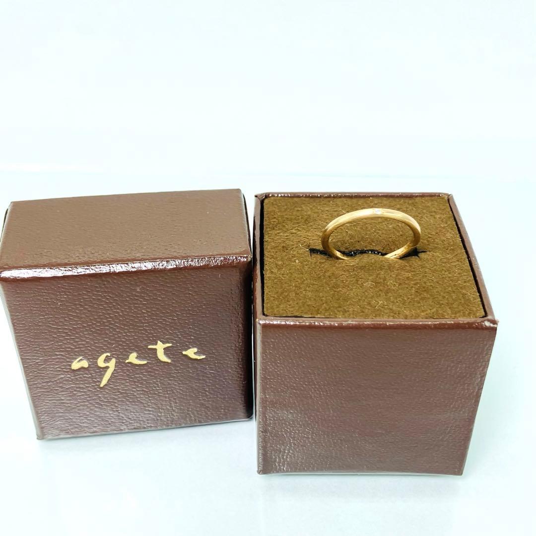 ☆のん☆のん☆ アガット K10 ダイヤモンド付リング D:0.005ct