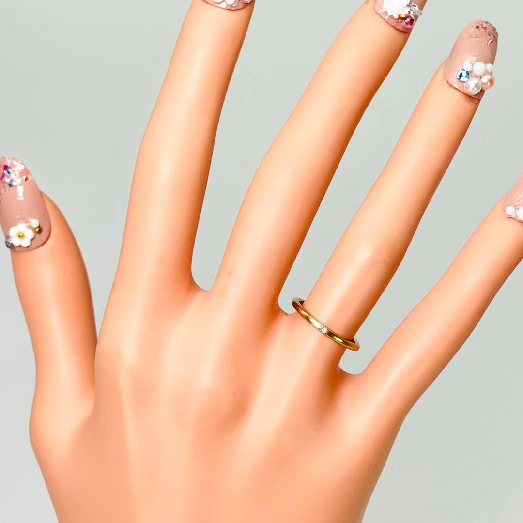 ☆のん☆のん☆ アガット K10 ダイヤモンド付リング D:0.005ct