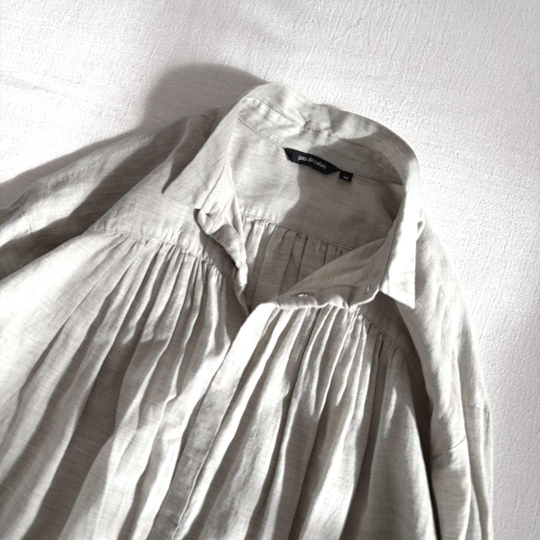 パドカレ pas de calais ▲∵゜コットンウールシャツ　ちび襟　日本製