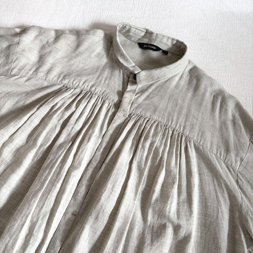 パドカレ pas de calais ▲∵゜コットンウールシャツ　ちび襟　日本製