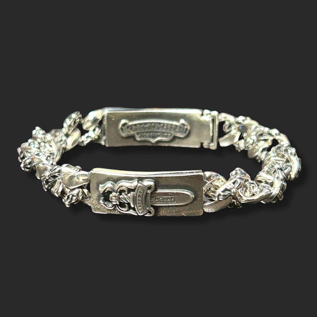 シルバー925 フローラルクロス&ダガー ハーフチェーンブレスレット