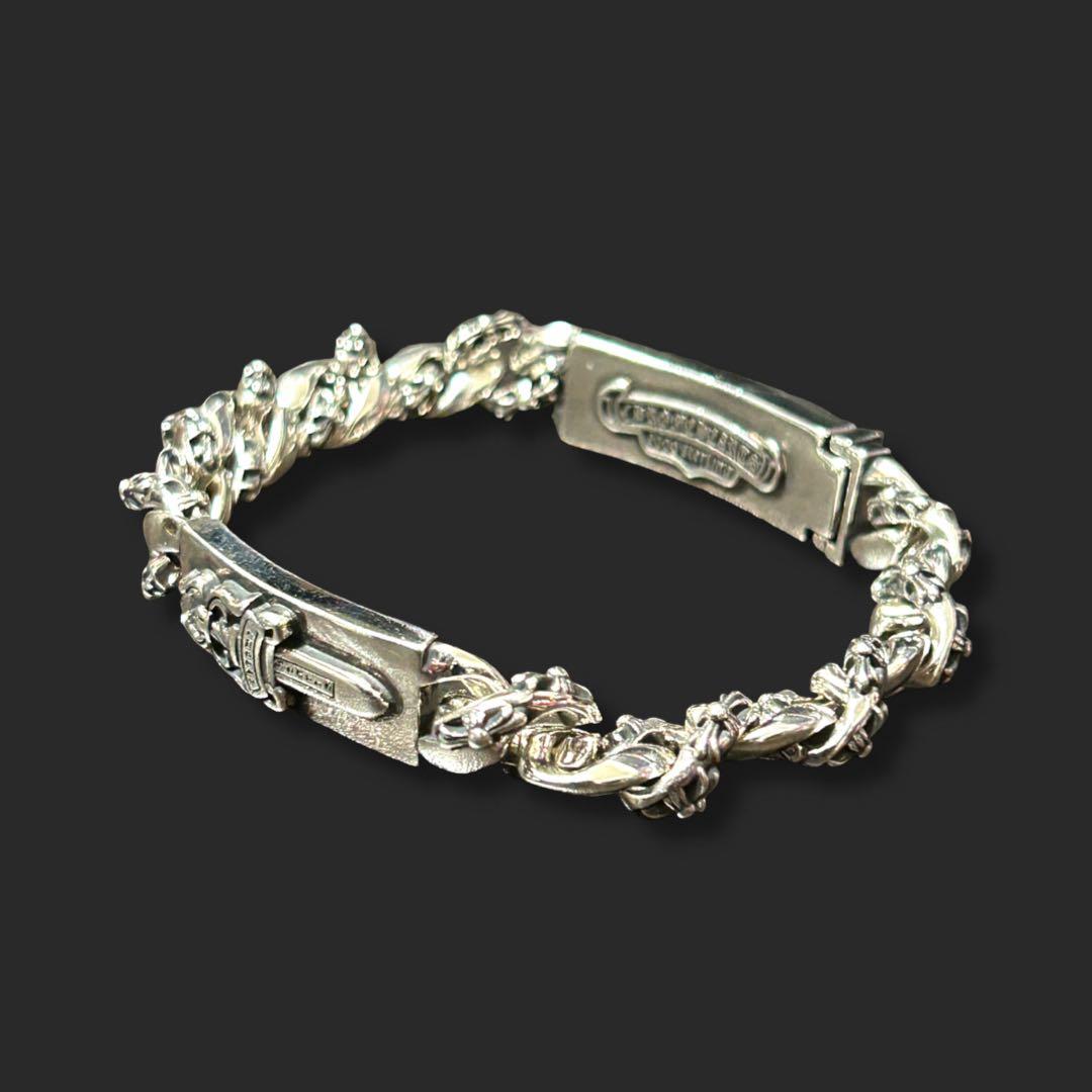 シルバー925 フローラルクロス&ダガー ハーフチェーンブレスレット