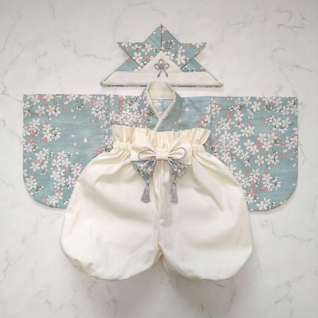 ベビー袴　70-80cm　ハンドメイド　お食い初め　百日祝い