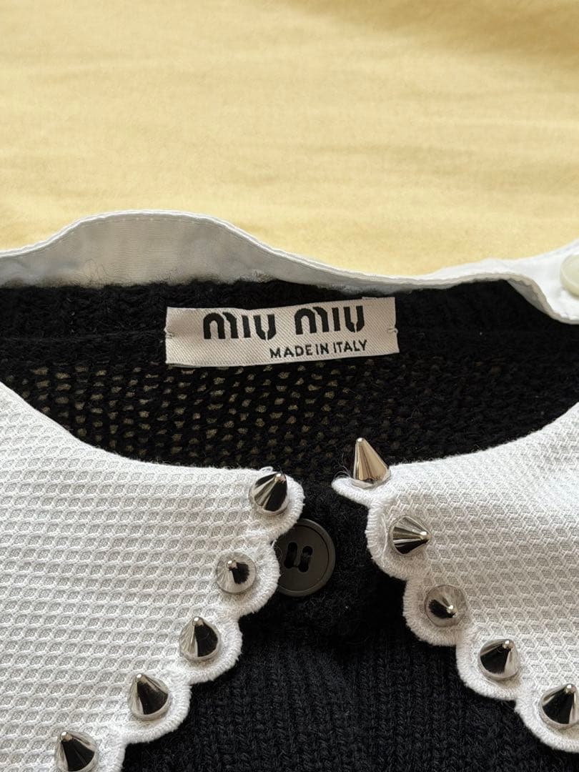 MIUMIU ミュウミュウ 丸襟 ウール カーディガン