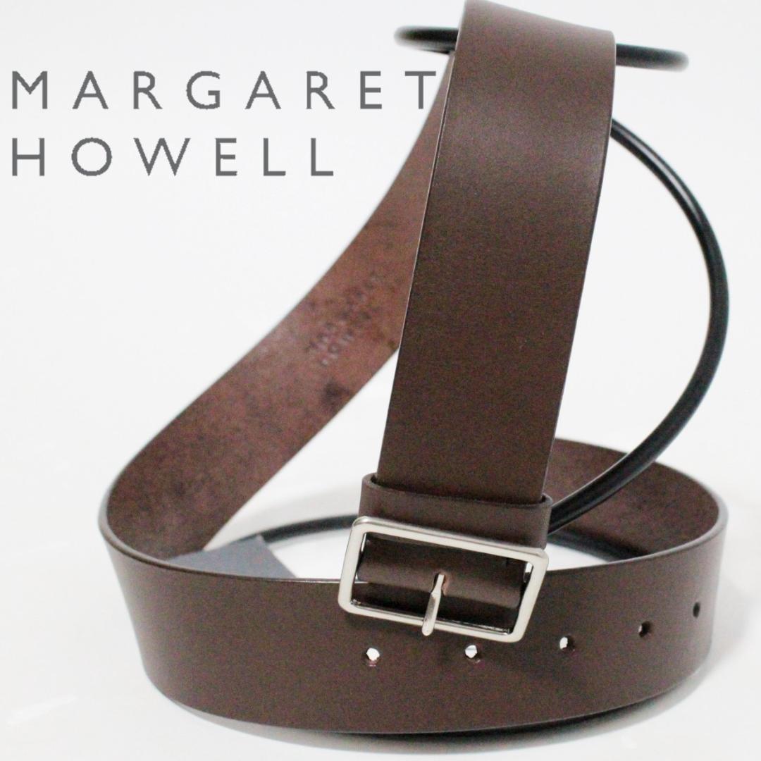 新品 マーガレットハウエル 定価25300円 タグ付 レザーベルト Lサイズ 茶