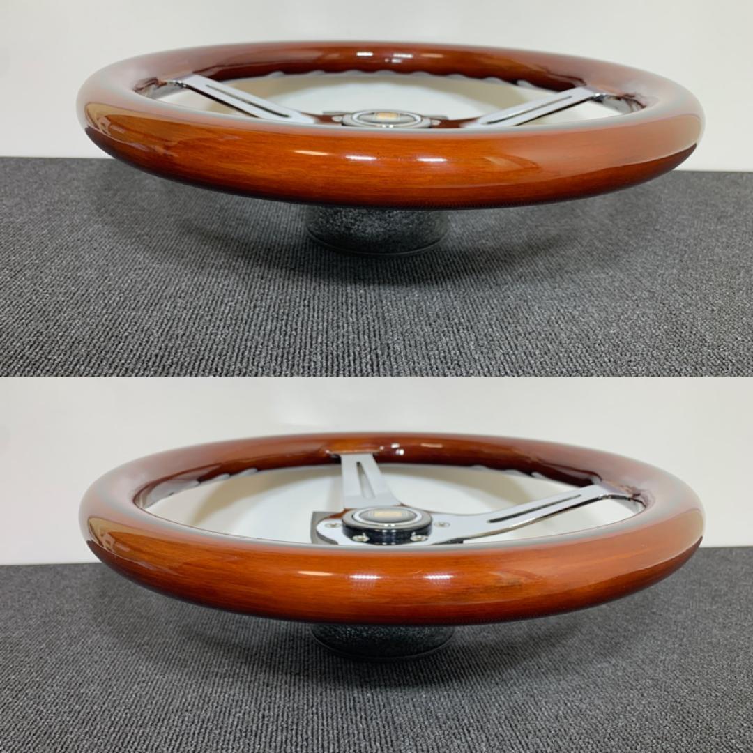 ウッド ステアリング 美品 ホーンボタン付 当時物 希少 ナルディ モモ