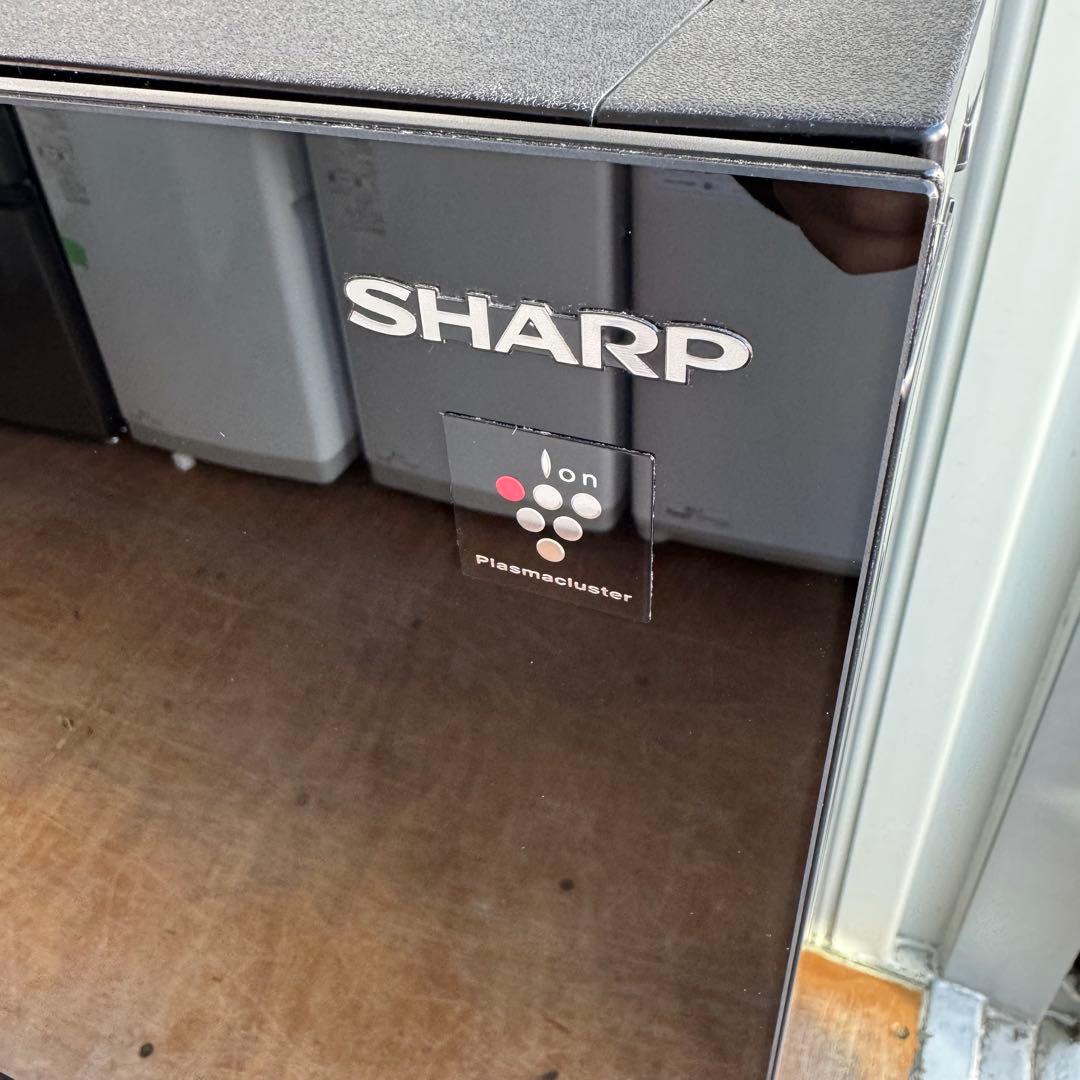 C7230★2023年製★未使用に近い★シャープ冷蔵庫ブラック　黒ガラス　洗濯機