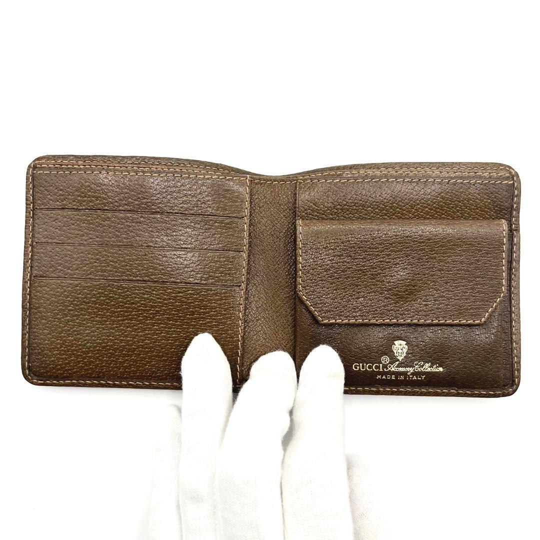 極美品✨GUCCI グッチ 二つ折り財布 GG柄 オールドグッチ PVC 総柄