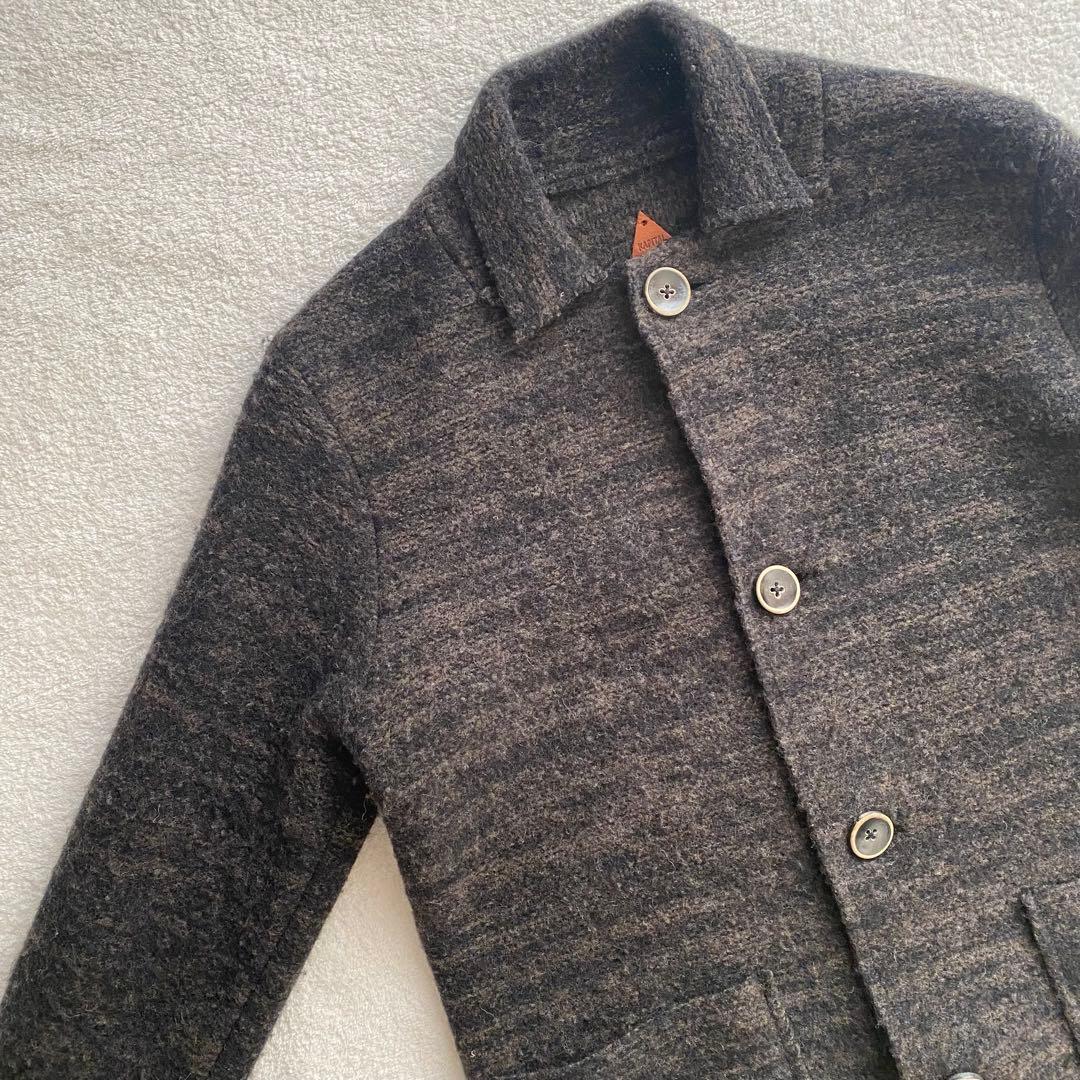 【キャピタル】⛄️様ニットジャケット　ブルゾン　ウール　ダークブラウン　1 日本製