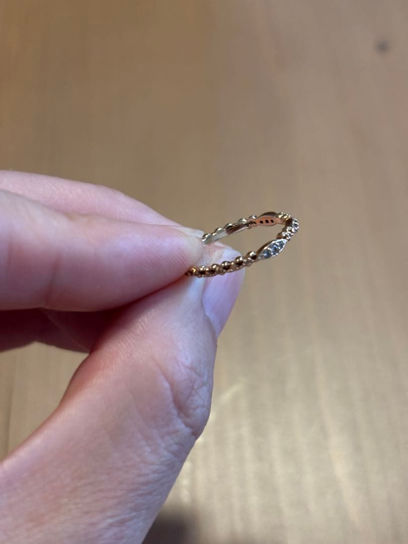 agete リング K10 ダイヤモンド 7号