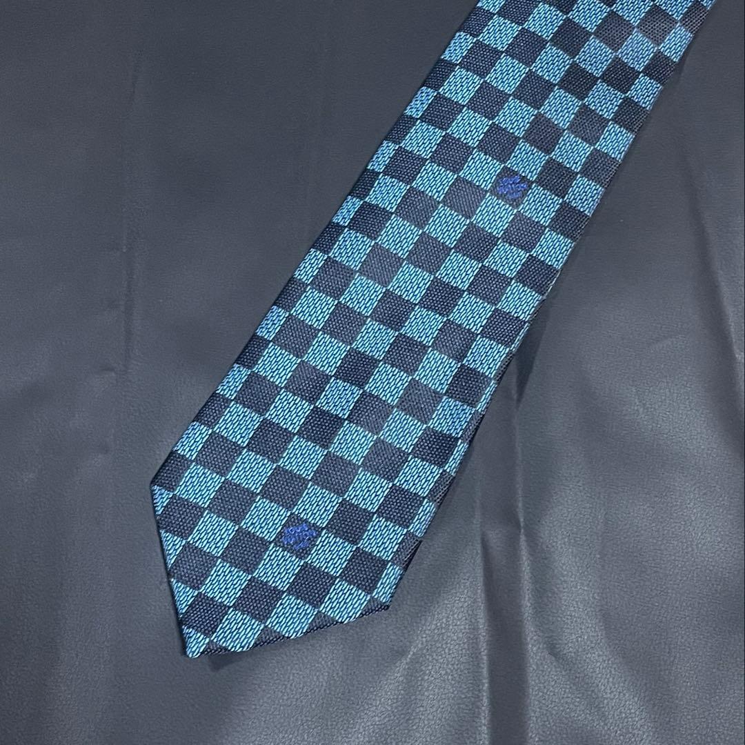 【専用】LOUIS VUITTON 青黒 チェック ネクタイ