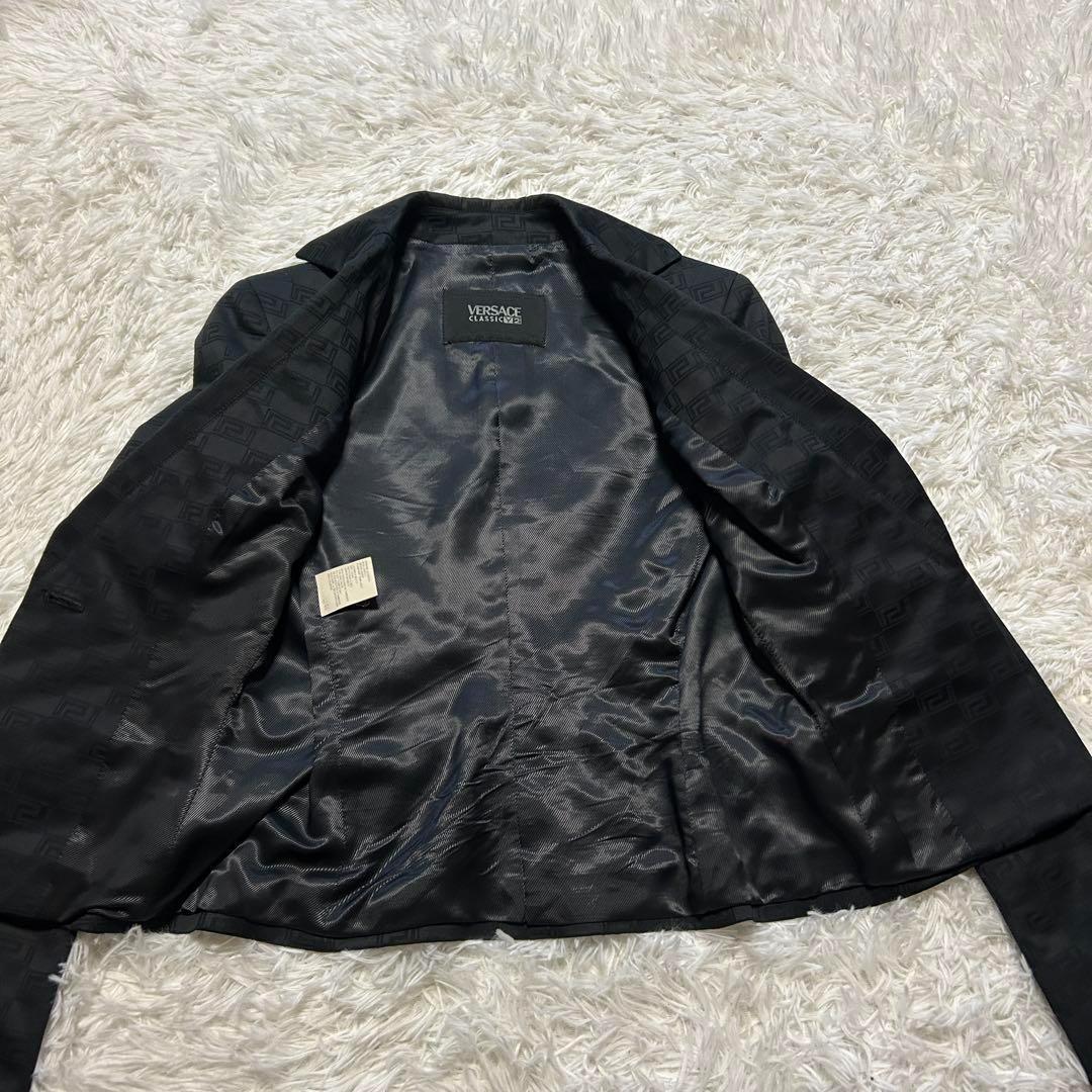 【美品】ヴェルサーチ クラシック スーツ セット 黒 総柄 ジャケット パンツ