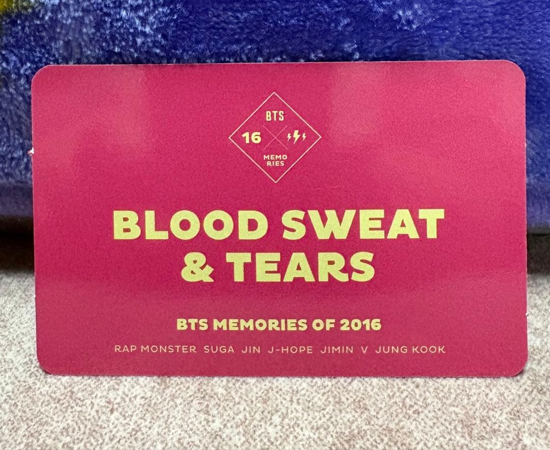 BTS Memories Of 2016 トレカ 血、汗、涙