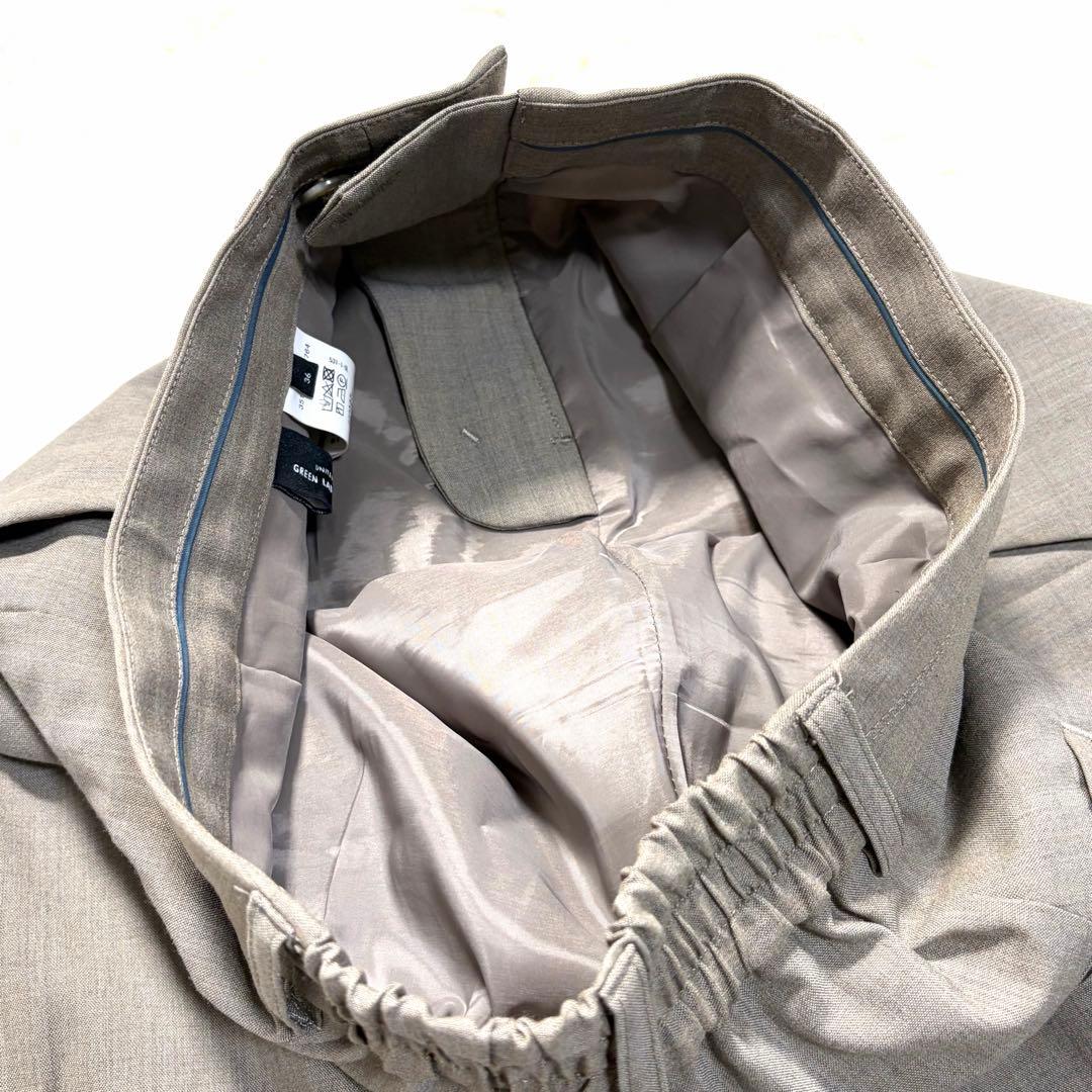 【美品】グリーンレーベルリラクシング カチリラ ノーラペル ワイドパンツ 36