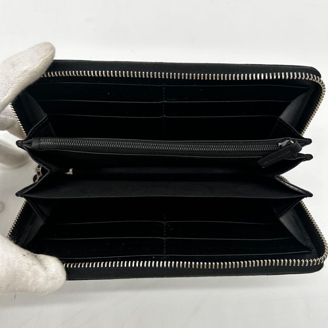 【美品】グッチ GGスプリーム ラウンドファスナー 長財布 タイガー PVC