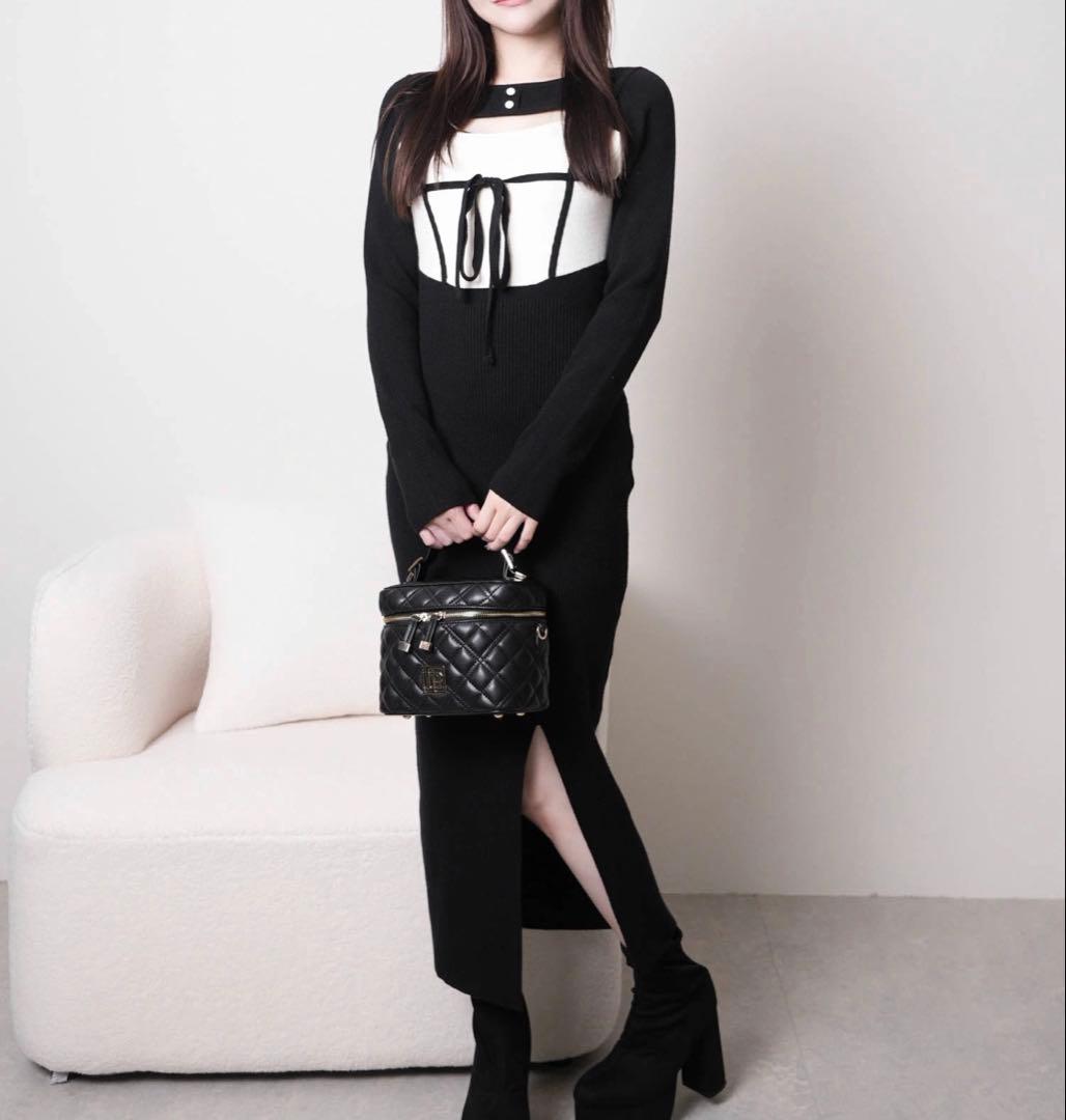 15リップサービス定価12650円デコルテオープンリボンニットワンピース