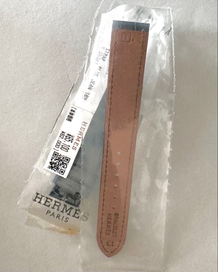HERMES ブルージーン　アリゲーターレザー　時計ベルト　16ミリ