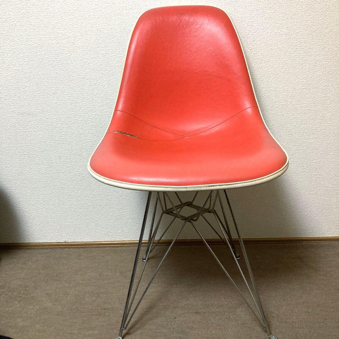 97年製イームズ シェルチェア FRP 合皮レザー モダニカ エッフェルベース