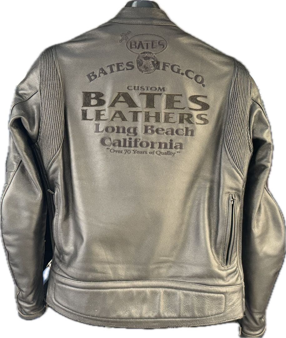 BATES レザージャケット 本革 脊髄 肩 肘腕 パッド有　ブラック　XL 大