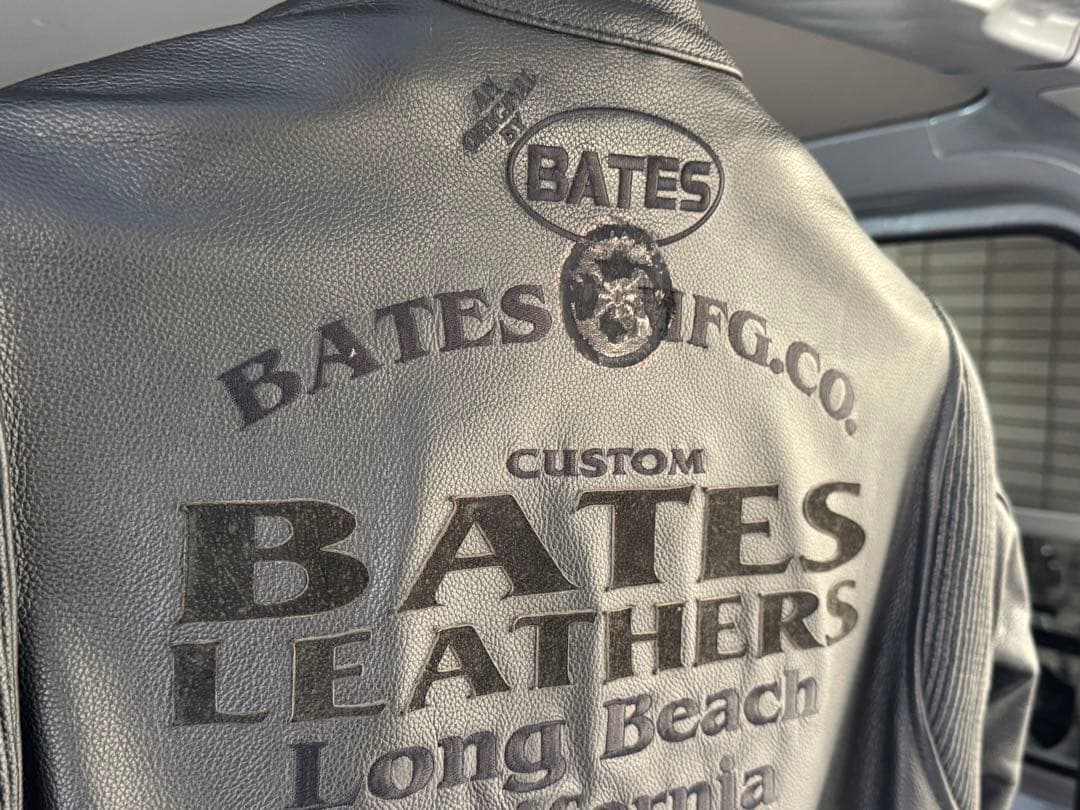 BATES レザージャケット 本革 脊髄 肩 肘腕 パッド有　ブラック　XL 大