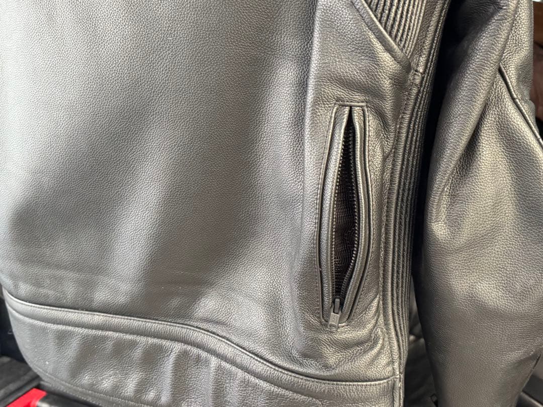 BATES レザージャケット 本革 脊髄 肩 肘腕 パッド有　ブラック　XL 大