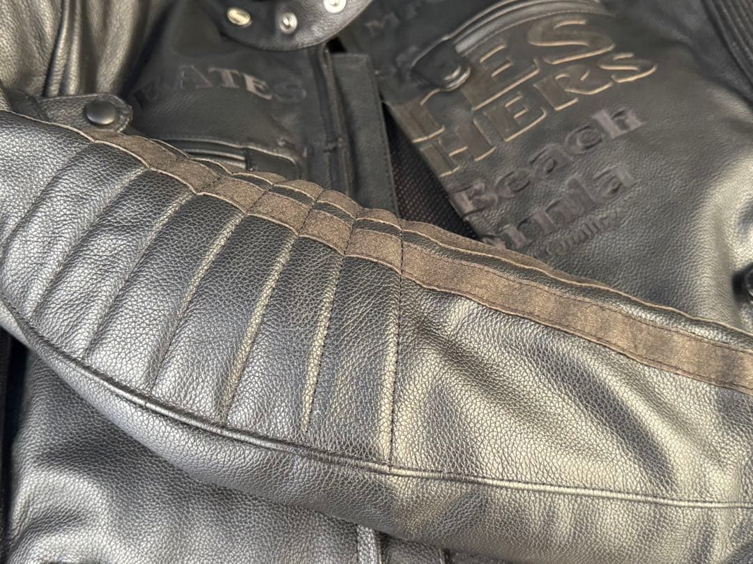 BATES レザージャケット 本革 脊髄 肩 肘腕 パッド有　ブラック　XL 大
