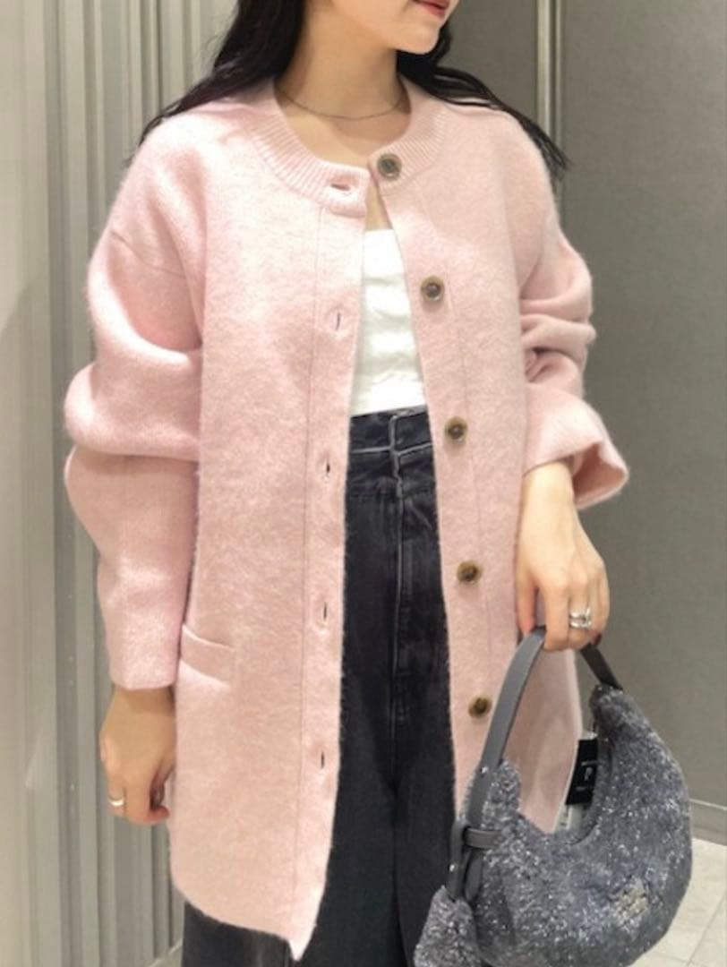 FRAY.ID ダブルフェイスコーディガン ピンク