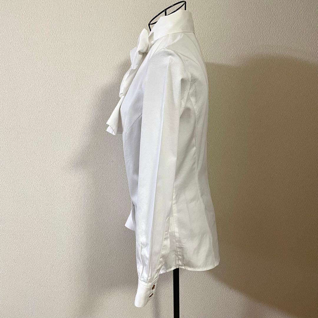 ヴィヴィアンウエストウッド リボンタイシャツ ブラウス ホワイト オーブ刺繍 1