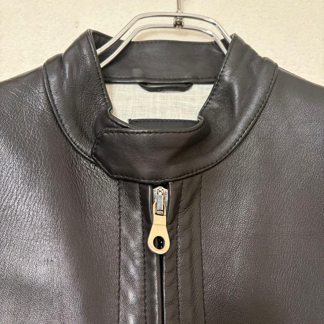 【美品】CINQUANTA メンズシングルライダース ブラック 46