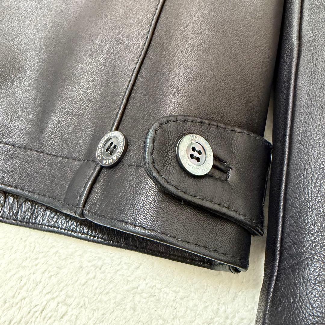 【美品】CINQUANTA メンズシングルライダース ブラック 46